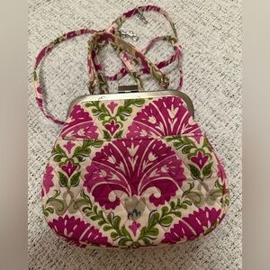 Vera Bradley Small Purse Pink & Green floral Paisley Design